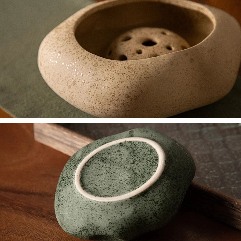 Creative Lotus Seedpod Ceramic Vase Zen Tea Table Desktop Japanese Ikebana Flower Arrangement Utensils Ceramic Stone Sand Decor