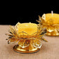 Gold Lotus Seat Ghee Lamp Holder Incense Burner Butter Lamp Tea Light Holder Tibetan Copper Oil Lamp Altar Decoration Supplies