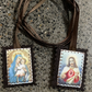 5Pcs/Lot Church Group Prayer Baptism Communion Sacraments Gifts Our Lady of Mt. Carmel and Sacred Heart of Jesus Scapular Badges