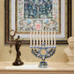 Blue Candlesticks for Hanukkah Menorah Candle Holder Candelabrum Candle Stand for Christmas Party Wedding Home Decor 9 Branch