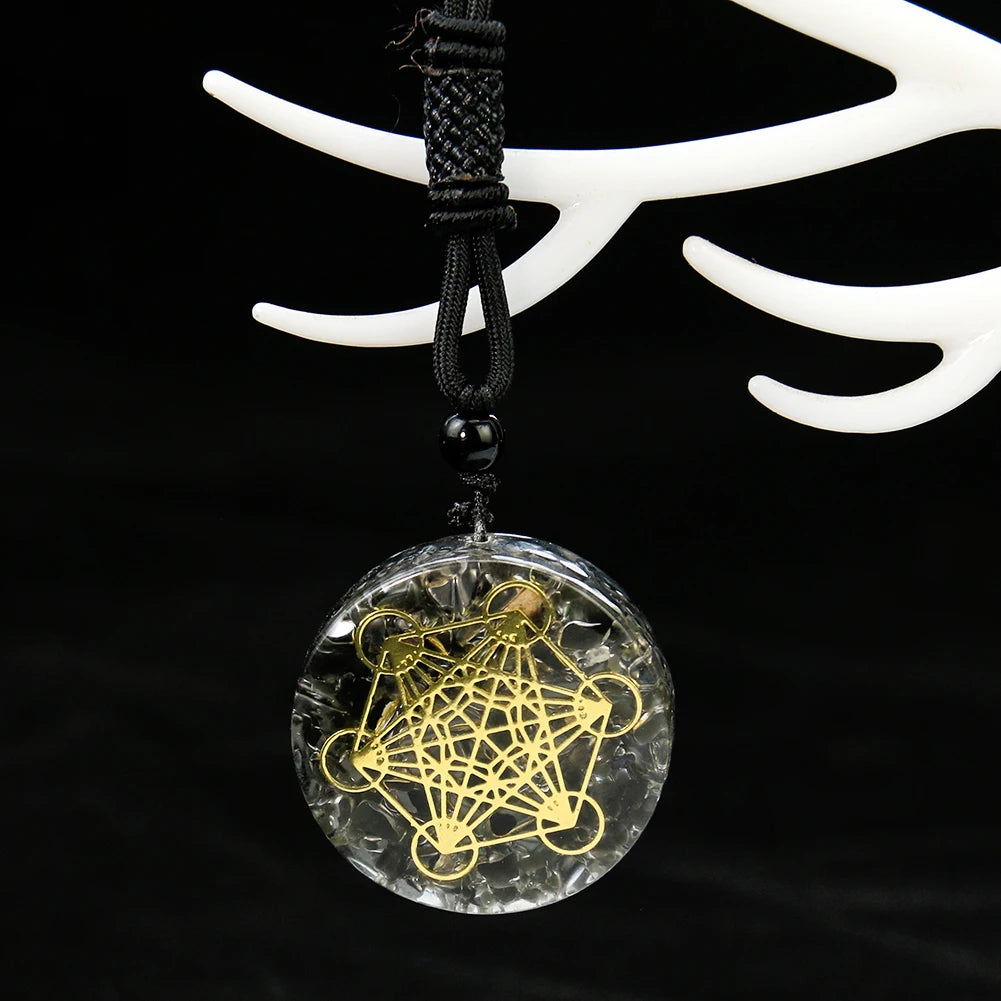 Orgonite Metatron Cube Pendant Necklace Om Energy Healing Crystal Sacred Geometry Chakra Necklace Yoga Meditation Jewelry Gifts