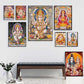 India Hindu Golden Ganesha Temple Poster Shiva Parvati Painting Canvas Prints Elephant God Religion Picture Room Hoom Wall Decor