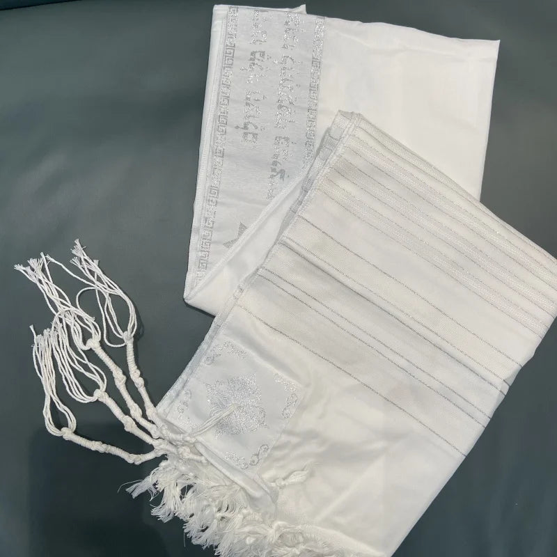 Tallit Prayer Shawl Stripes Magen David Atarah Neck Band Hebrew Decorative Elements with Tzitzit Talit Tallis Talis 140x190cm