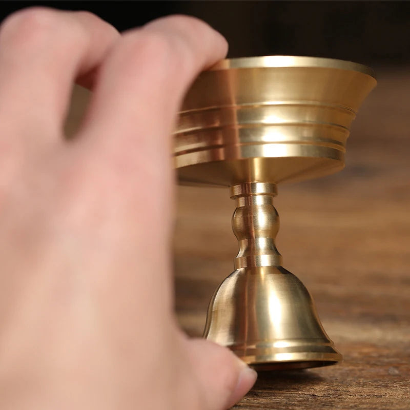 1PC Candle Holders Copper Butter Lamp Holder Long Lamp Candlestick Put Candle Copper Cup Home Decor