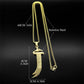 Ali Zulfiqar Sword Imam Pendant Necklace Women Men Stainless Steel Gold Color Muslim Male Islamic Faith Chain Jewelry Amulet