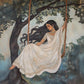 Retro Traditional Indian Woman Lady in The Garden Animals Pattern Poster Canvas Painting Wall Art Pictures Home Interior Decor