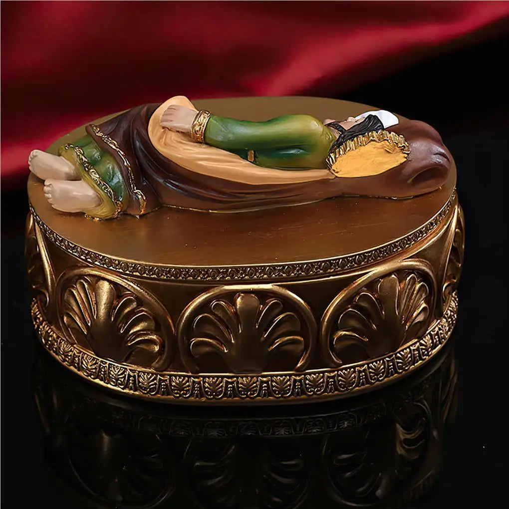 St Joseph Resin Statue Religion Jewelry Box Desktop Figurine for Office