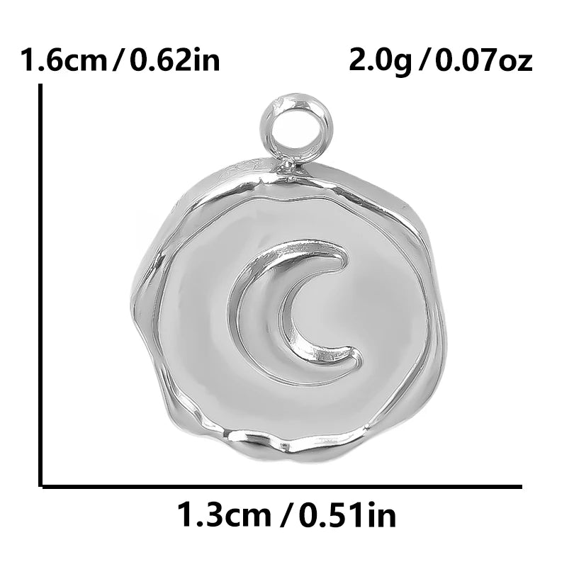 100% Stainless Steel Moon Pendants For Jewelry Making Supplies Various Luna Animal Wings Sun Star Eye Charms In Bulk Accessories