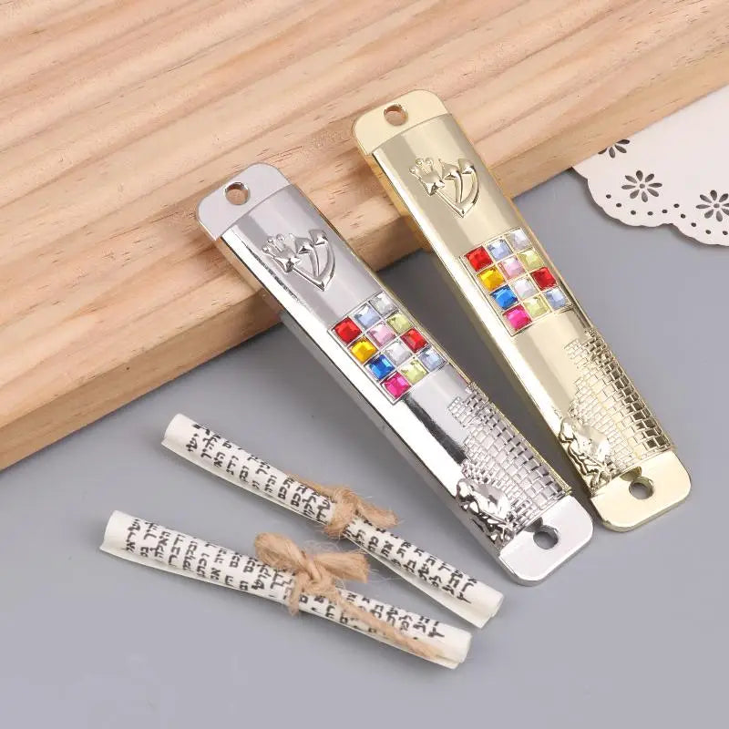 Door Metal Mezuzah Blessing Home Decoration Gift Hanukkah Decor Retro Religious Jerusalem Mezuza Case
