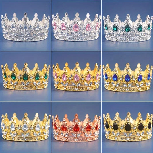 Crown topper Headpiece Suitable Wedding Decorations Holiday Costume Headpiece Rhinestone Prom Crown Headb