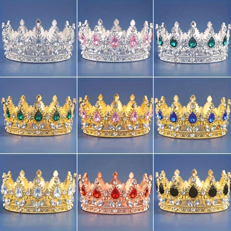 Crown topper Headpiece Suitable  Wedding Decorations Holiday Costume Headpiece Rhinestone Prom Crown Headb