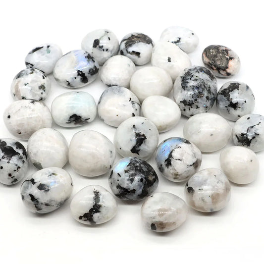 Natural Tumbled Stones Bulk Polished Moonstone Rocks Gemstones Assorted Healing Crystals for Home Garden Tank Aquarium Decor