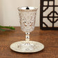 Silver Plated Kiddush Cup Nickel Plated Wine Cup with Saucer Jewish Shabbos Goblet Passover for Havdalah Passover Gift