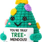 Funny Crochet Emotional Support Jesus Doll With Card Desktop Ornament Handmade Knitted Jesus Dolls Christmas Gifts Home Decor