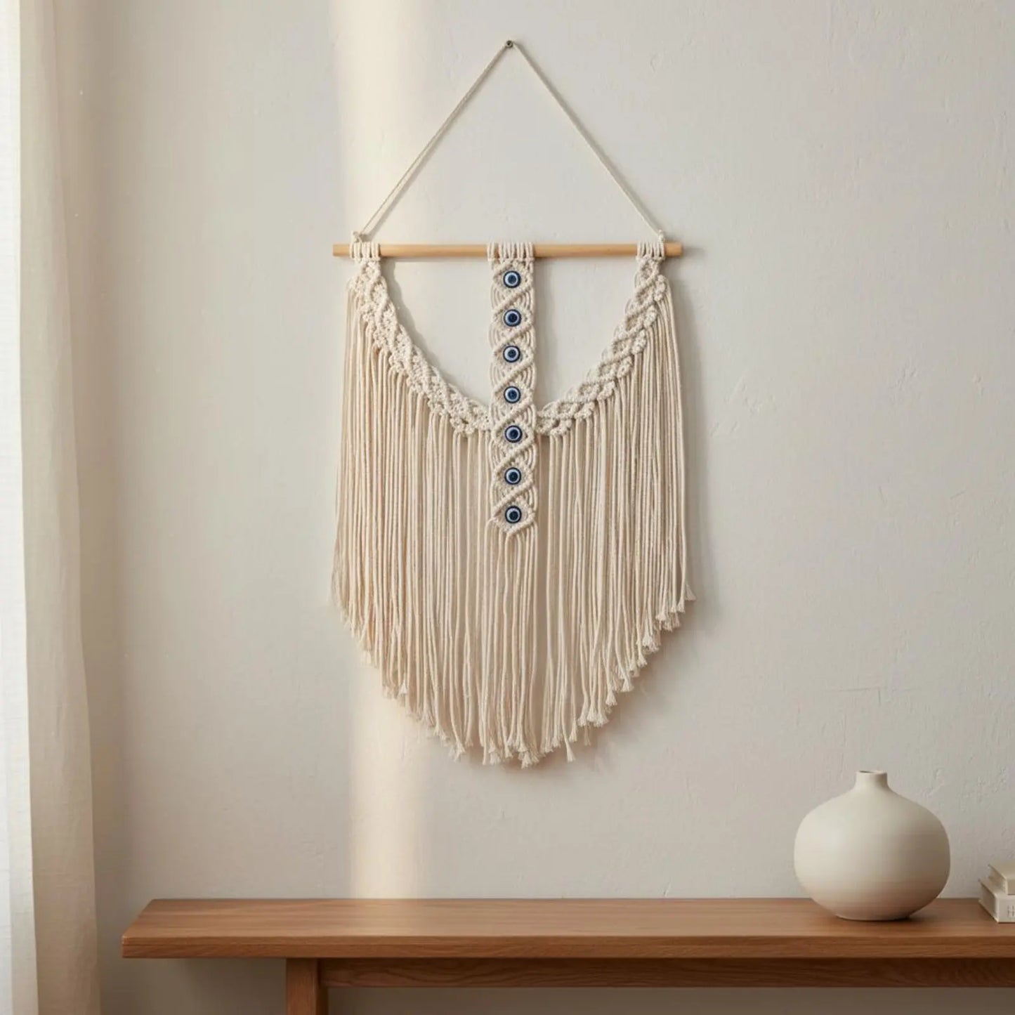 Evil Eye Wall Hanging Tassels Handwoven Tassel Wall Hanging Evil Eye Tapestry Easy to Hang Long-Lasting for Bedroom