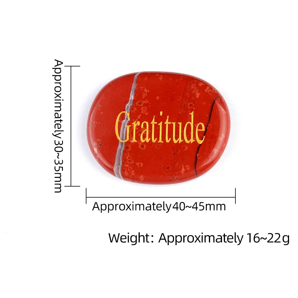 Natural Stone Crystal Engraved Different Inspirational Word Worry Stones Reiki Healing Crystals Palm Gemstone Thanksgiving Gifts