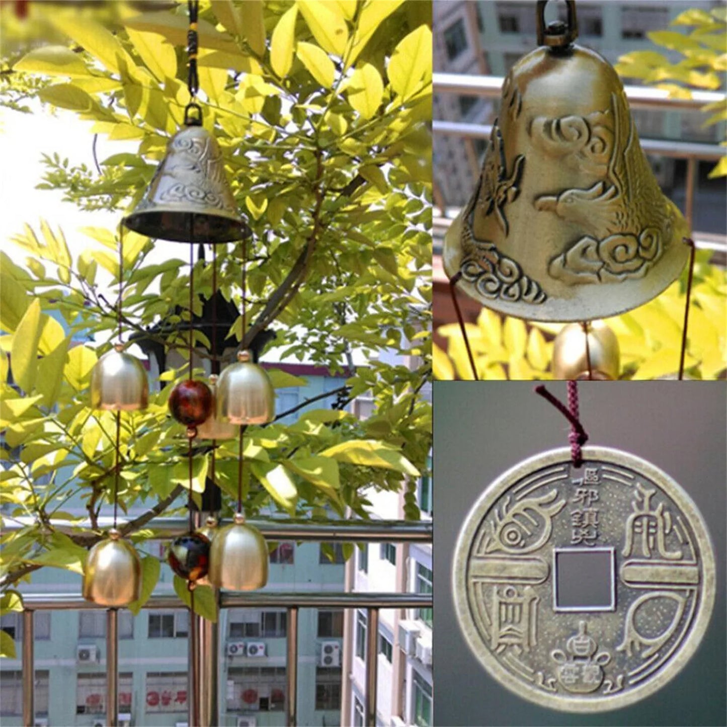 Metal Wind Chime Large Outdoor Garden Wind Chime Pleasant Ringing Bell Wind Chime Hanging Decoration Courtyard Hanging Decor
