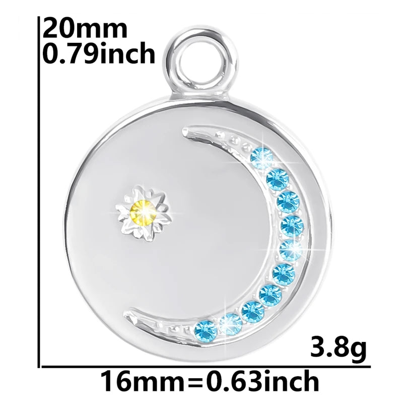 100% Stainless Steel Moon Pendants For Jewelry Making Supplies Various Luna Animal Wings Sun Star Eye Charms In Bulk Accessories