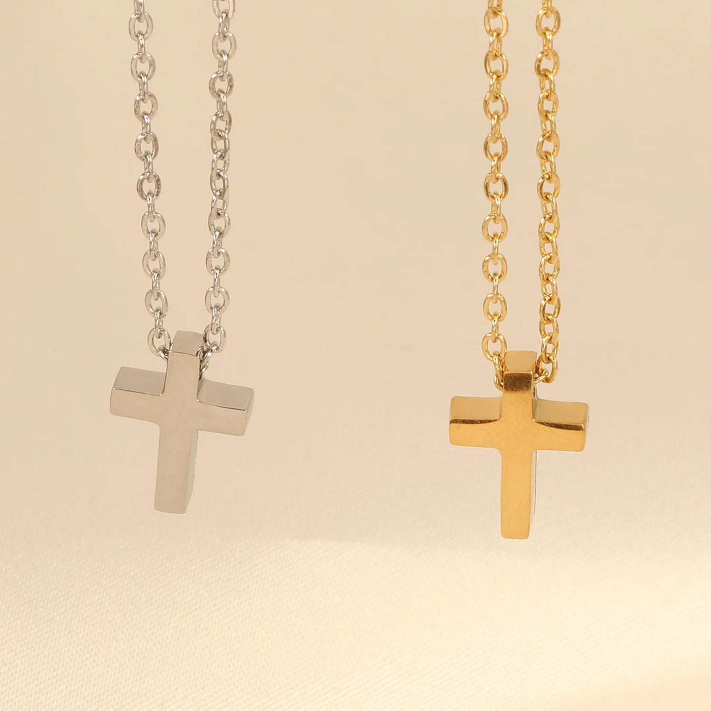 LUXUKISSKIDS Catholic Rosaries Beaded Prayer Cross Pendant Necklace Rosary Prayer Long Stainless Steel Necklaces Collier Jewelry