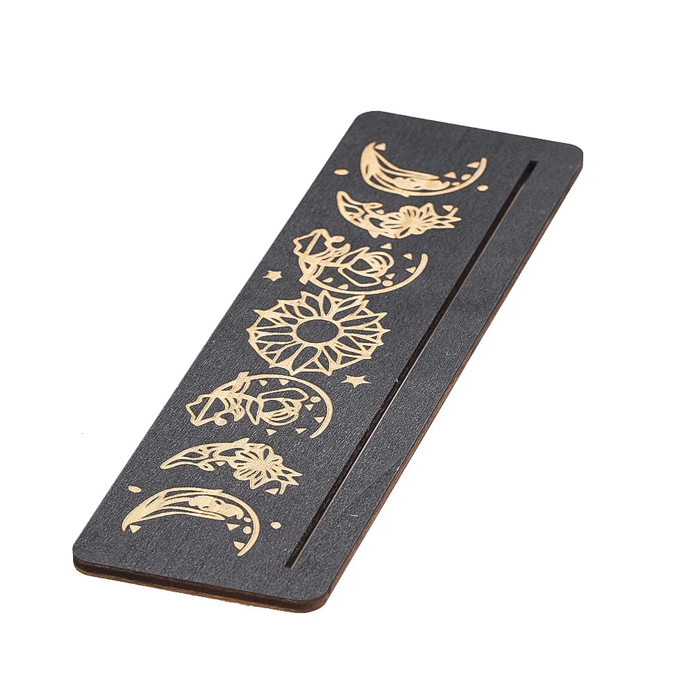 2pcs/set Wooden Tarot Card Display Stand Holder Sun Moon Phase Altar Base Witchcraft Magical Ritual Divination Meditation Tools