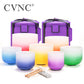CVNC 6-12 Inch Colored Frosted Quartz Crystal Singing Bowls 7 chakra set for sound healing instrument with Bag