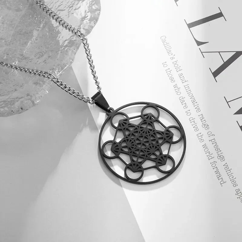 Metatron Cube Bracelet Women's Stainless Steel Archangel Day Bracelet Men's Fashion Sacred Geometry Amulet Jewelry Gift