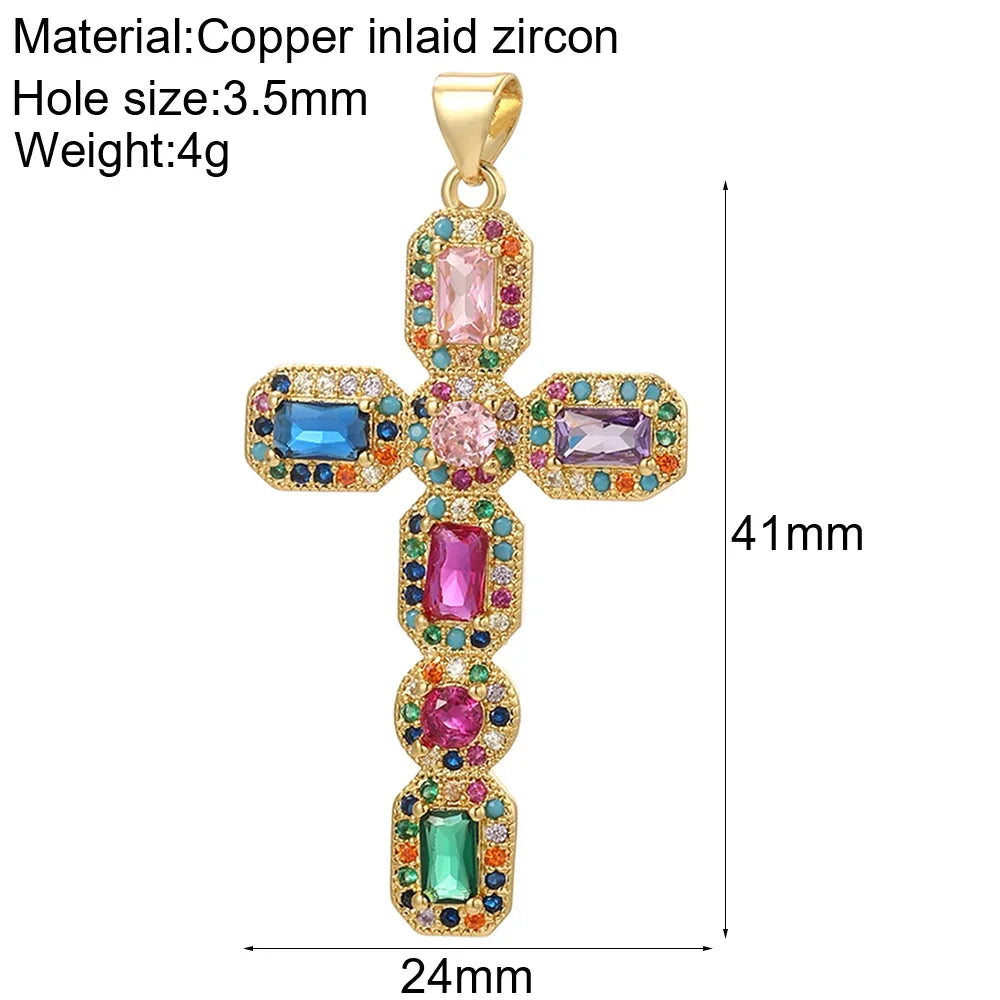 Goth Cross Chrams for Jewelry Making Supplies Golden Angel Charm Stainless Steel Long Chain Dijes Diy Necklace Earring Bracelet