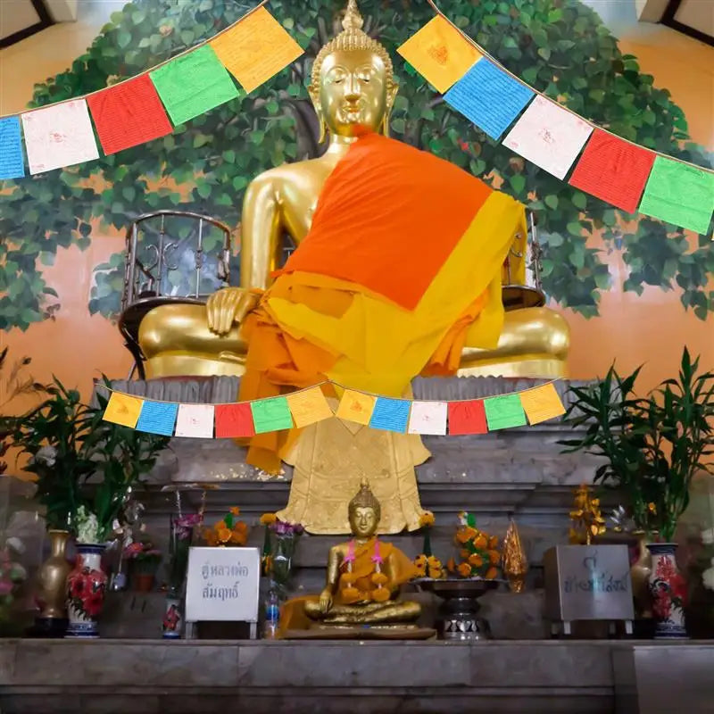 20sheets Meditation Flag Satin Prayer Banners Nepal Home Prayer Flag Tibet Banner Garden Flags