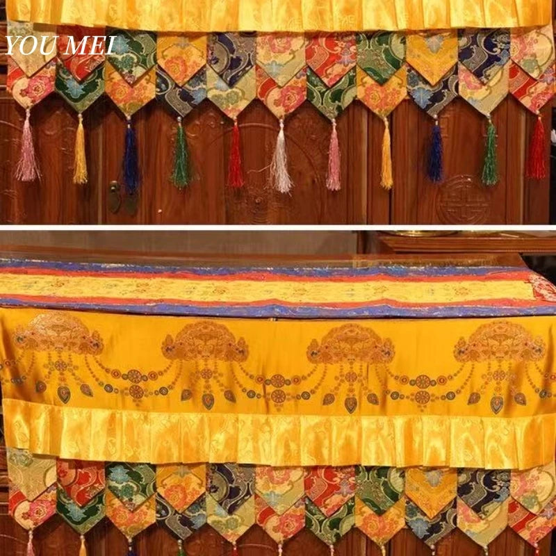Tibetan Prayer Flag Five-Color Drapery Buddhist Altar Eight Auspicious 1m Curtain Wall Hanging Curtain Buddhist Item Decoration
