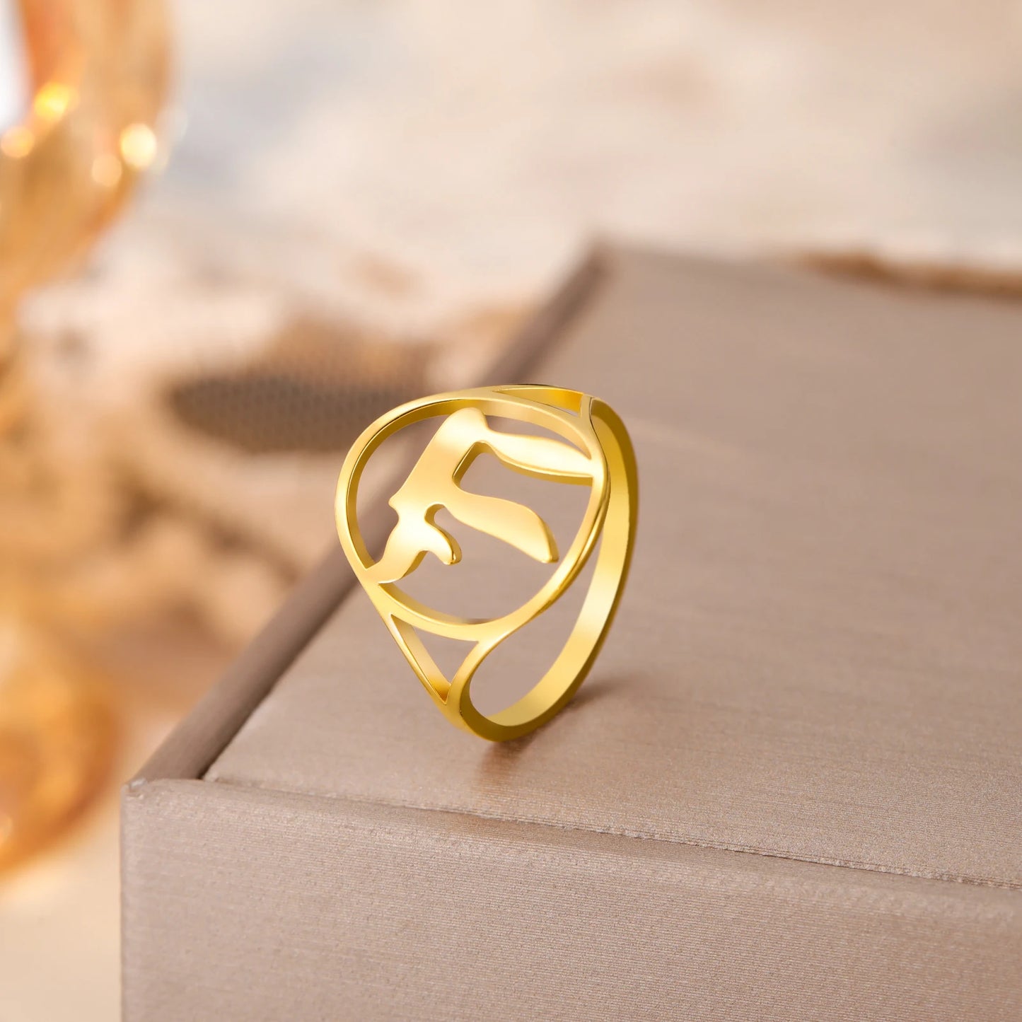 Skyrim Jewish Chai Round Rings Stainless Steel Hebrew Letter Sign of Life Ring Women Men Protection Amulet Judaism Jewelry