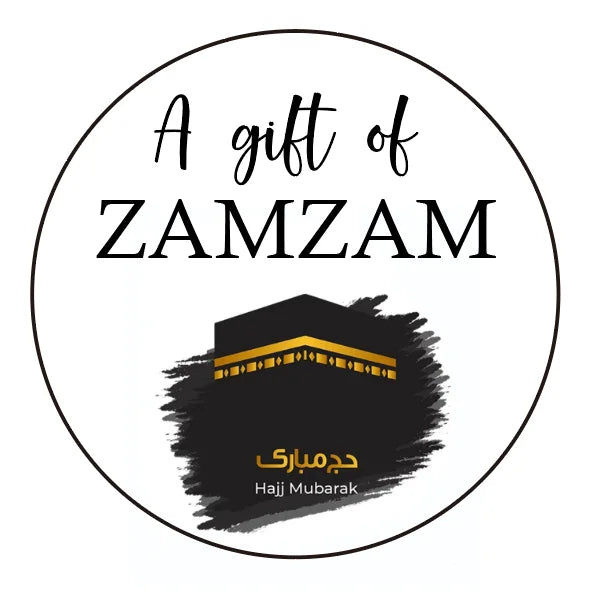 Personalised ZamZam Water Bottle Stickers Hajj Umrah Mubarak Eid Label Box Bag Seal Muslim Ramadan Kareem Celebration