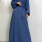 Hot Selle Simple Style Moroccan Dresses Kaftan Turkey Solid Color Gulf Abayas Islamic Women Long Dress Muslim Saudi Robe Ramadan
