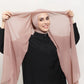 Premium Chiffon Hijab With Bulit-in Magnets Solid Color Easy To Wear Shawl Wrap With Undercap For Muslim Women