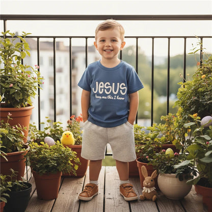 Summer Toddler Baby Boys Clothing Set Fashion Short Sleeve Letters Printed Tops with Shorts 2Pcs Christian Outfit