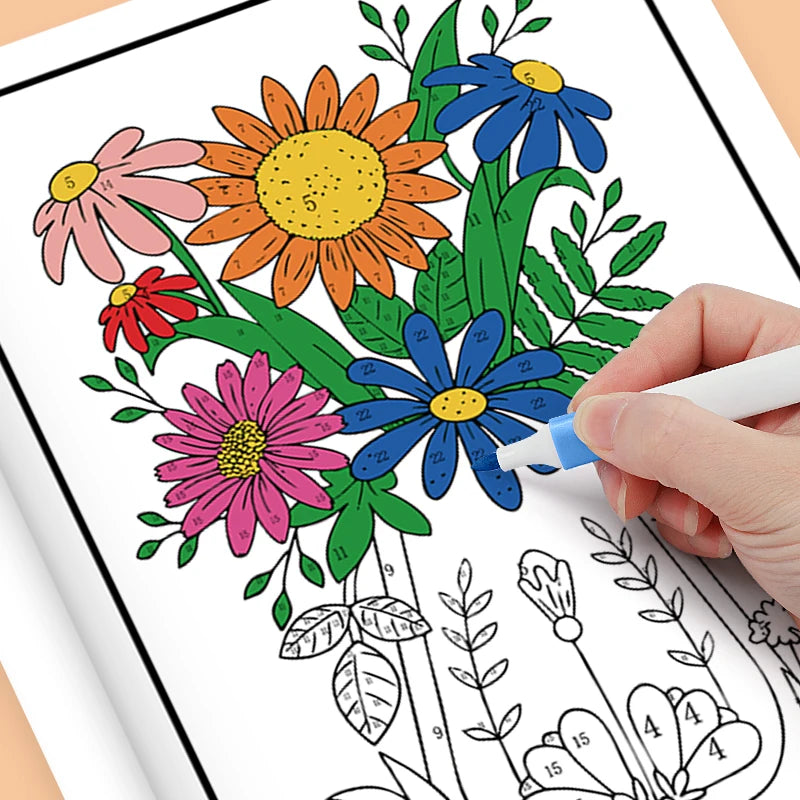 32 Pages Color By Number Mandala Coloring Book for Adults Relaxation Stress Relief Mindfulness Anti-Anxiety Therapy Gift