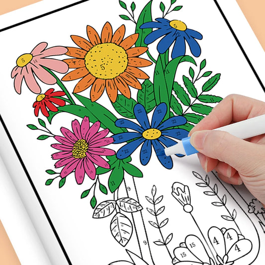 32 Pages Color By Number Mandala Coloring Book for Adults Relaxation Stress Relief Mindfulness Anti-Anxiety Therapy Gift