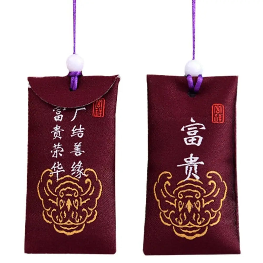 Lucky Spiritual Salt Pouch Spiritual Salt with Sachet Buddhist Spiritual Salt Pouch Necklace Amulet Blessing Sachets Pendant