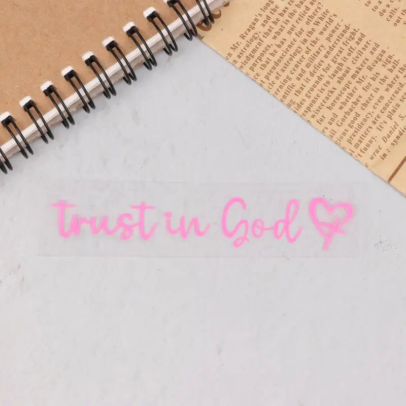 Trust In God Heart Car Rear View Mirror Sticker Decal Faith Bible Verse Christian Church Auto Vehicle Bumper Decor