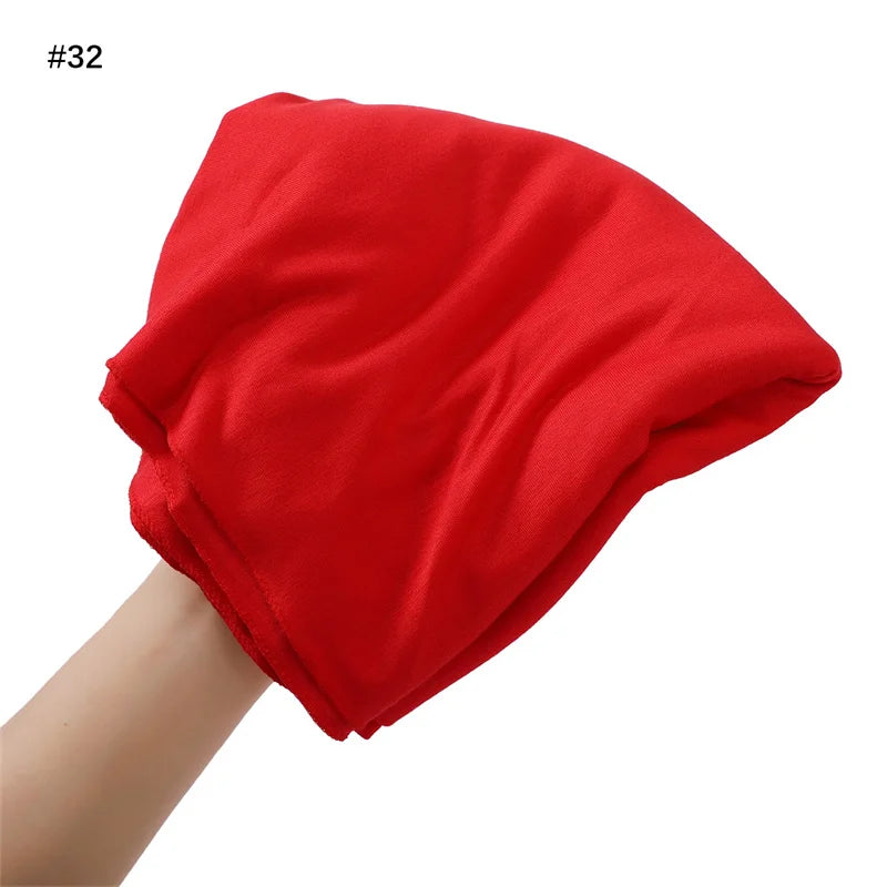 80*180cm Modal Rayon Cotton Muslim Jersey Hijab Women Solid Color Scarf Ramadan Long Shawl Plain Soft Turban Wraps Headband
