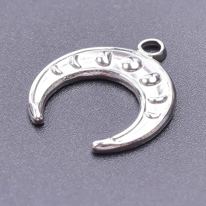 100% Stainless Steel Moon Pendants For Jewelry Making Supplies Various Luna Animal Wings Sun Star Eye Charms In Bulk Accessories