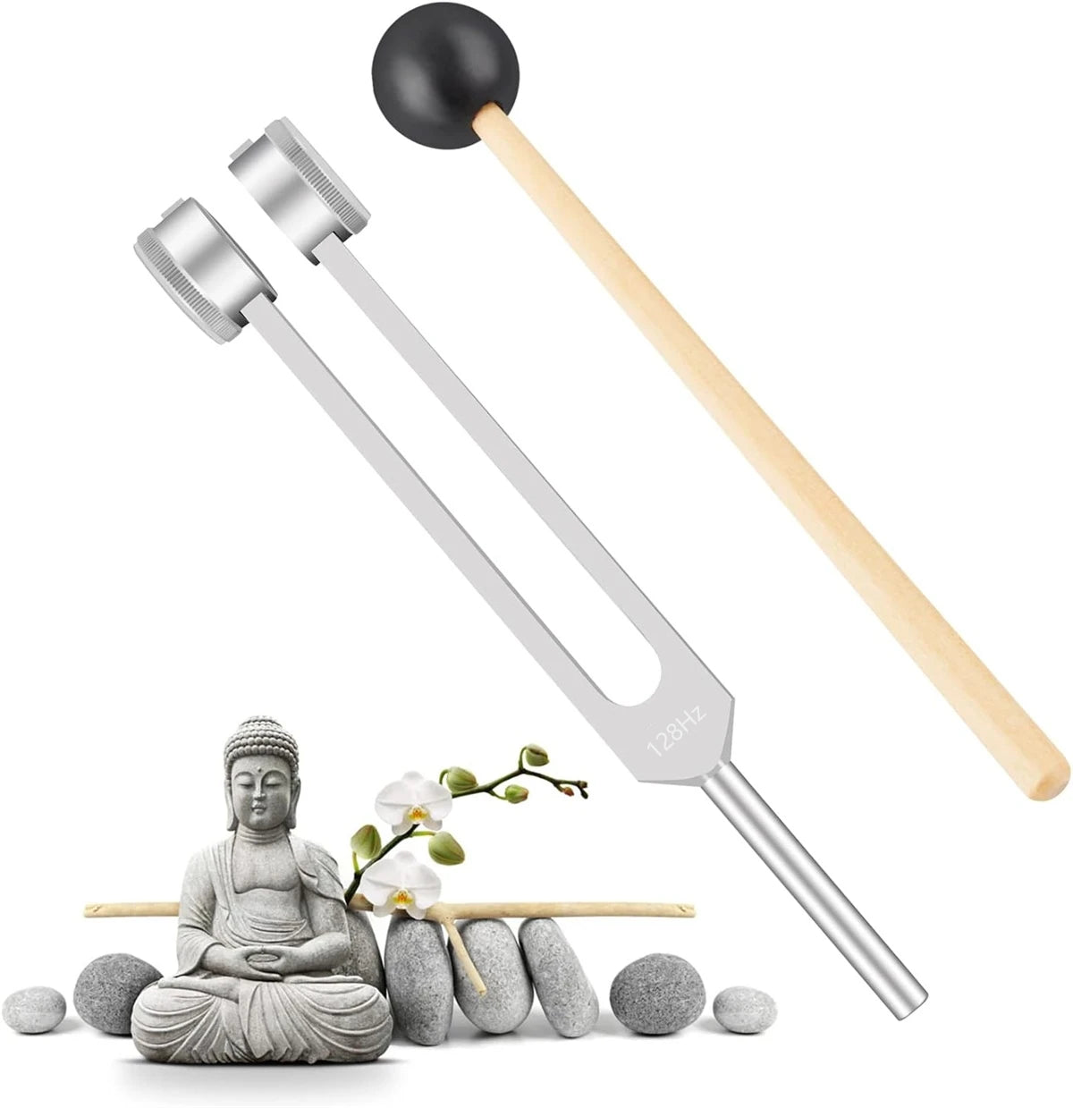 Miwayer 128Hz Tuning Fork Set -Acoustic Tuning Fork - Professional Sound Therapy Tool for Chakra Balancing & Stress Reduction