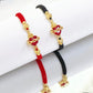 Red/Black Rope Braided Sacred Heart Shaped Crystal Cross Bracelet Classic for Men Women Lucky Religious Jewelry Party Gift
