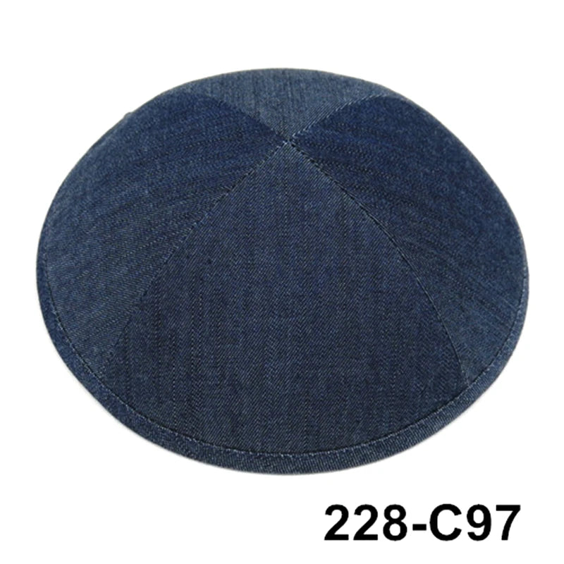 GIU 19cm Jewish Jean Denim Kippo Hats Caps Skullies Beaniest Kipa Yarmulke Kippah Dome For Wedding And Events