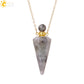Crystal Perfume Necklace Natural Stone Cone Pendant Healing Clear Quartz Pendants Essentials Oil Diffuser Vial Necklaces H119