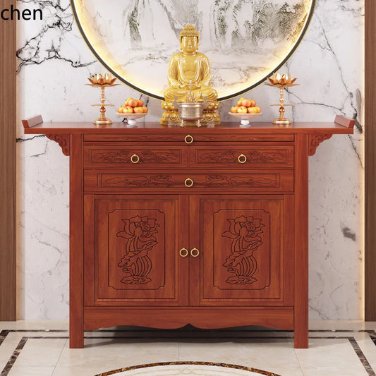 CZ  Altar Incense Case Buddha Shrine Cabinet God of Wealth Guanyin Bodhisattva Worship Cabinet