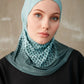 Sporty Inner Women's Hijabs Muslim Breathable Islamic Instant Turban For Ladies Geometric Printing Pattern Head Wrap Headband