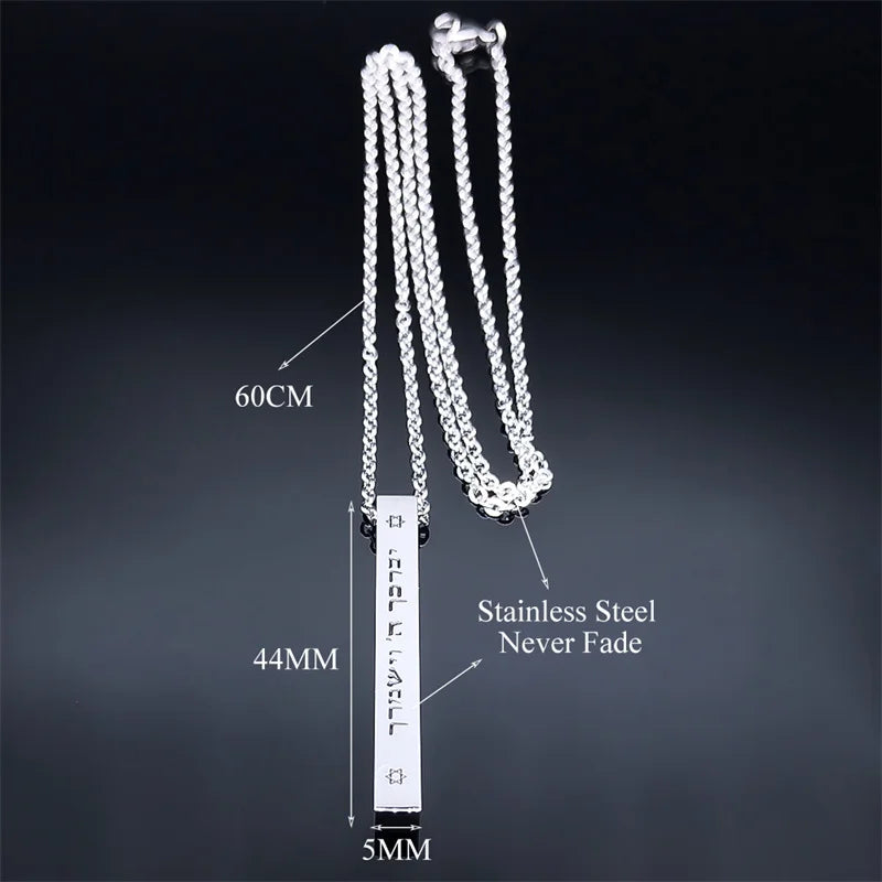 Hip Hop Jewish Hexagram Long Necklaces Stainless Steel David Star Israel Mezuzah Necklace Sweater Neck Chain Jewelry Gifts NA193