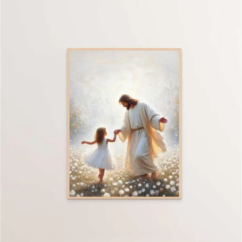 Modern Christian Believer Poster Jesus Praying Shepherd Bible Verse Easter Canvas Painting Wall Art for Kids Room Home Decor