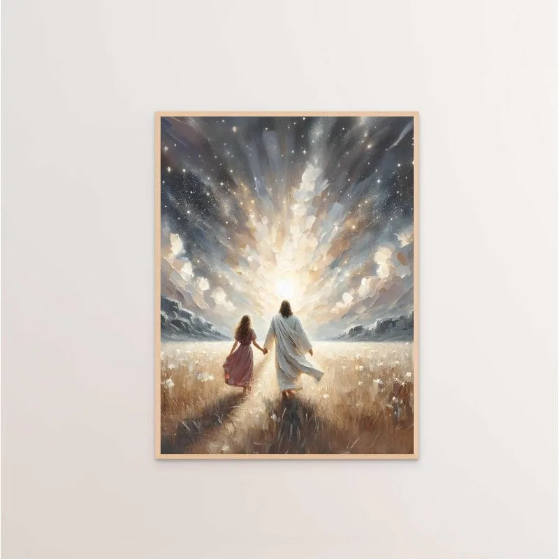 Modern Christian Believer Poster Jesus Praying Shepherd Bible Verse Easter Canvas Painting Wall Art for Kids Room Home Decor