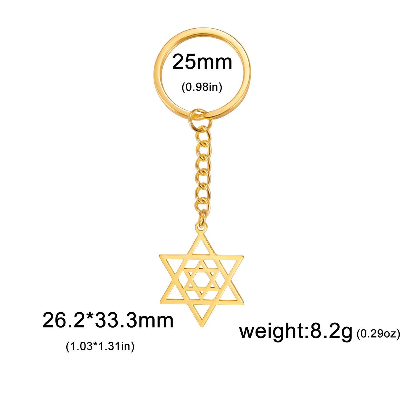 Lucktune Star Of David Hanukkah Menorah Keychain Stainless Steel Hexagram Candlestic Jewish Keyring Women Amulets Jewelry Gifts